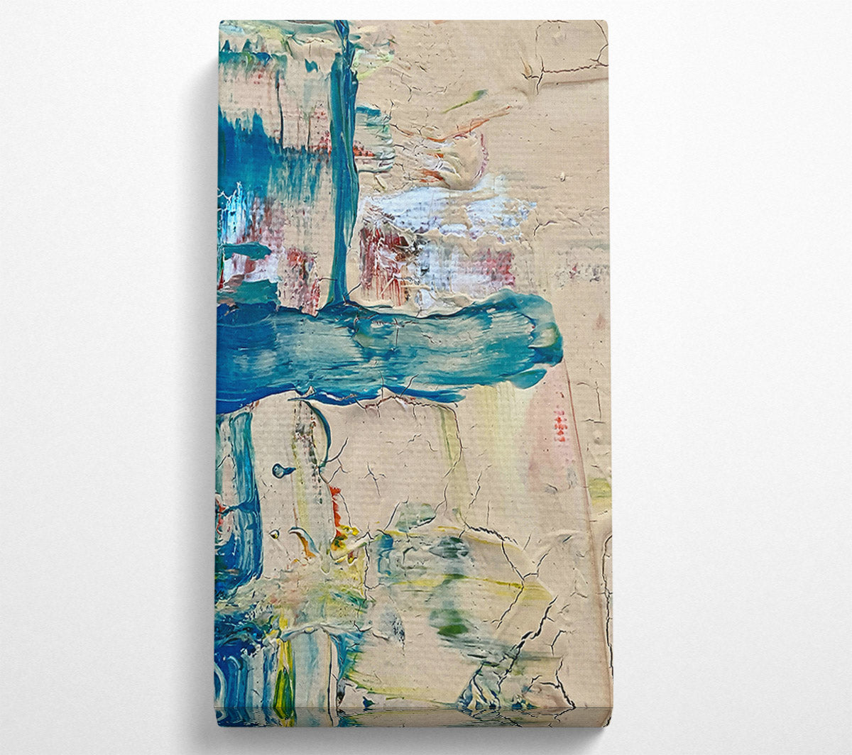 Teal And Cracked Hues Canvas Wall Art