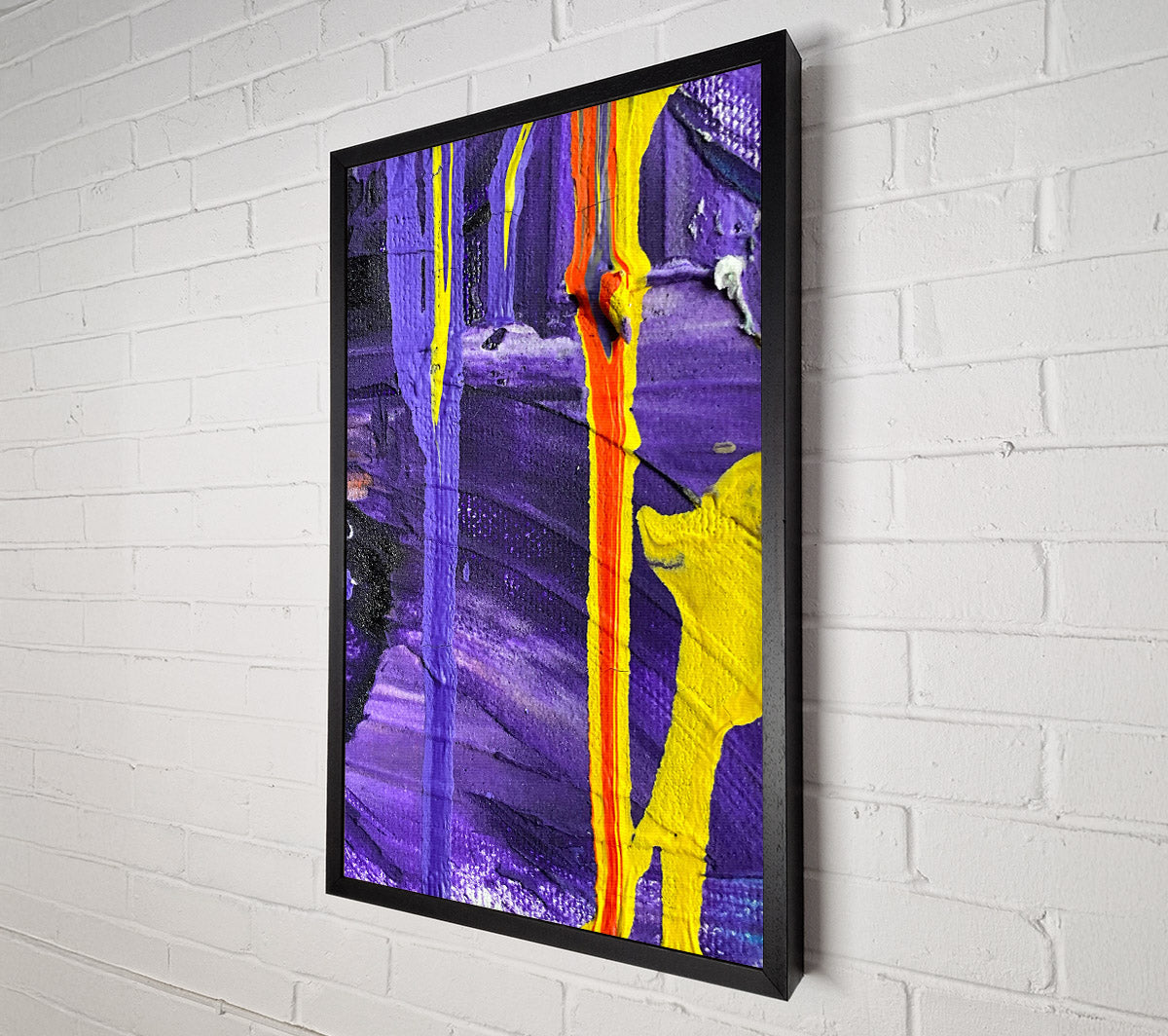 Purple And Yellow Lines Canvas Wall Art