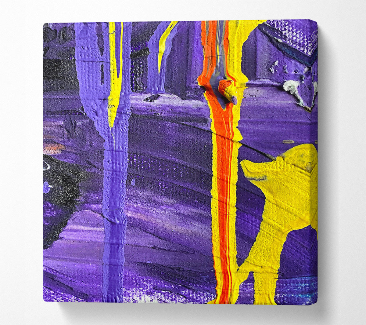 Purple And Yellow Lines Canvas Wall Art