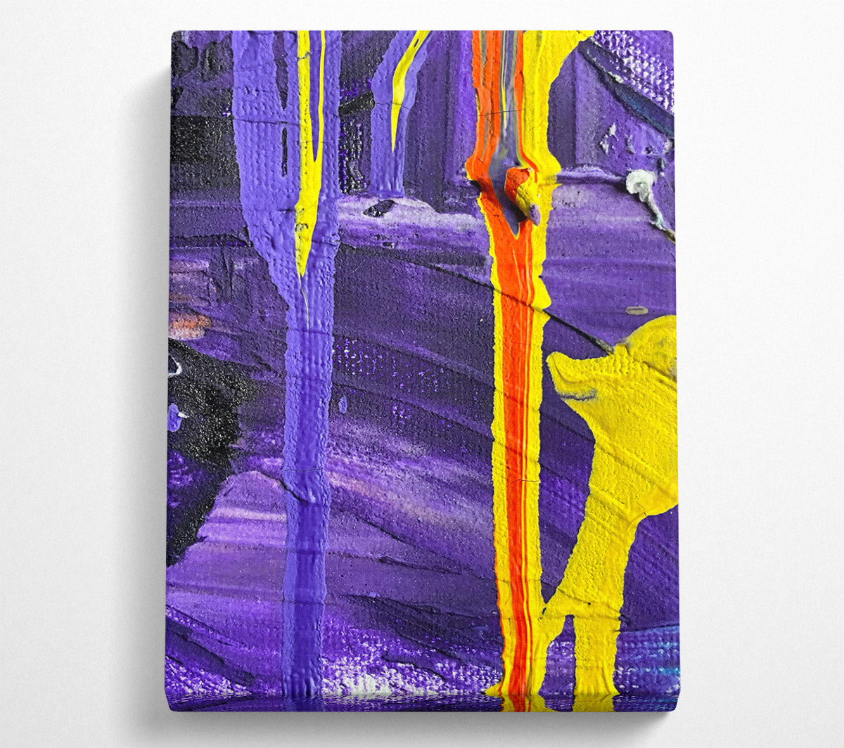 Purple And Yellow Lines Canvas Wall Art