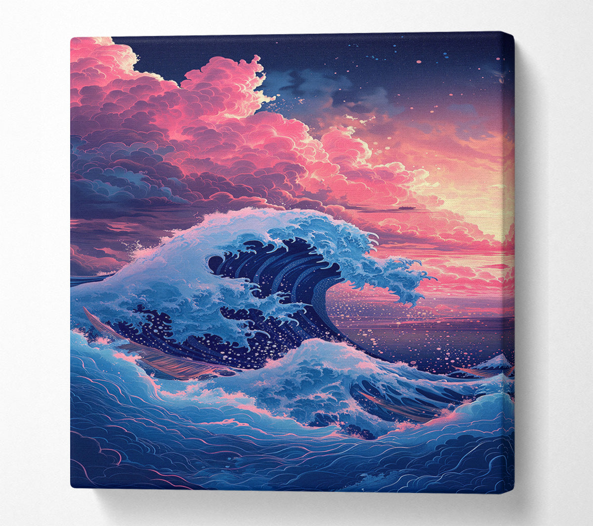 The Great Wave Sunset Canvas Wall Art