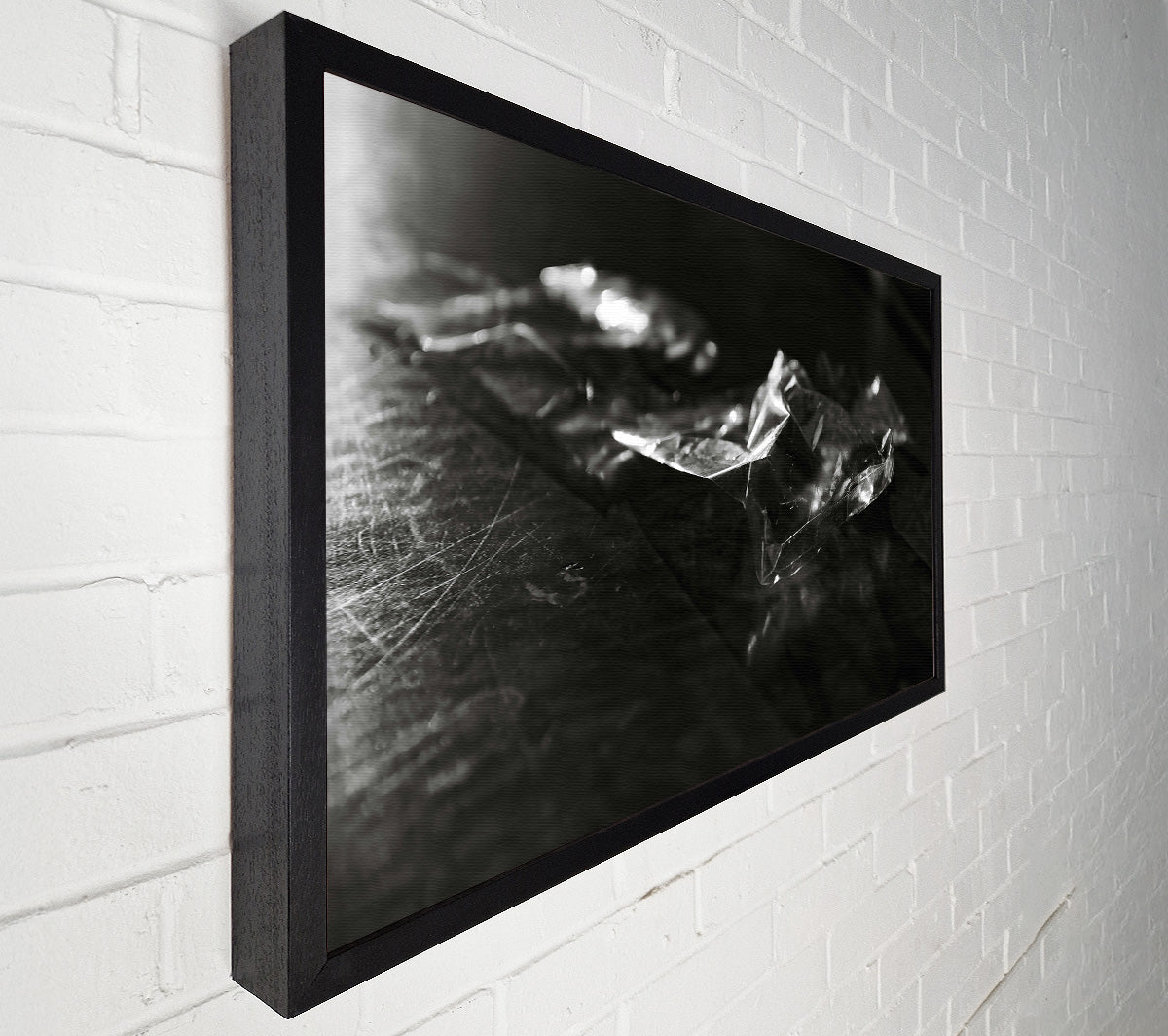 Silver Crinkled Plastic Canvas Wall Art