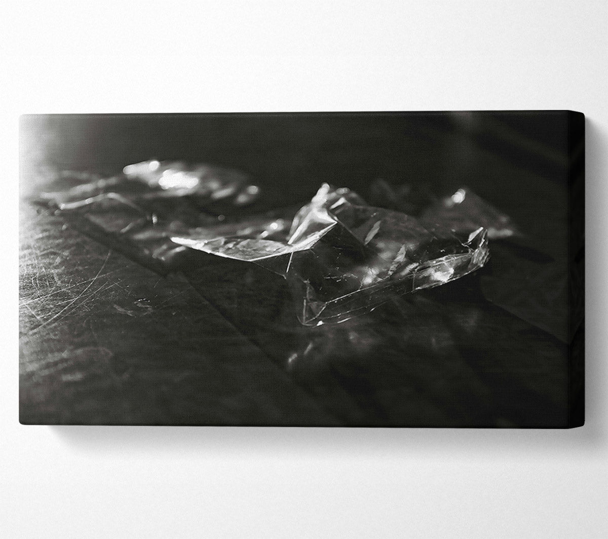 Silver Crinkled Plastic Canvas Wall Art