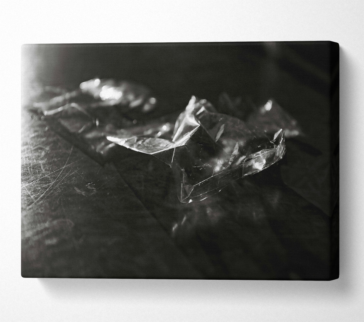 Silver Crinkled Plastic Canvas Wall Art