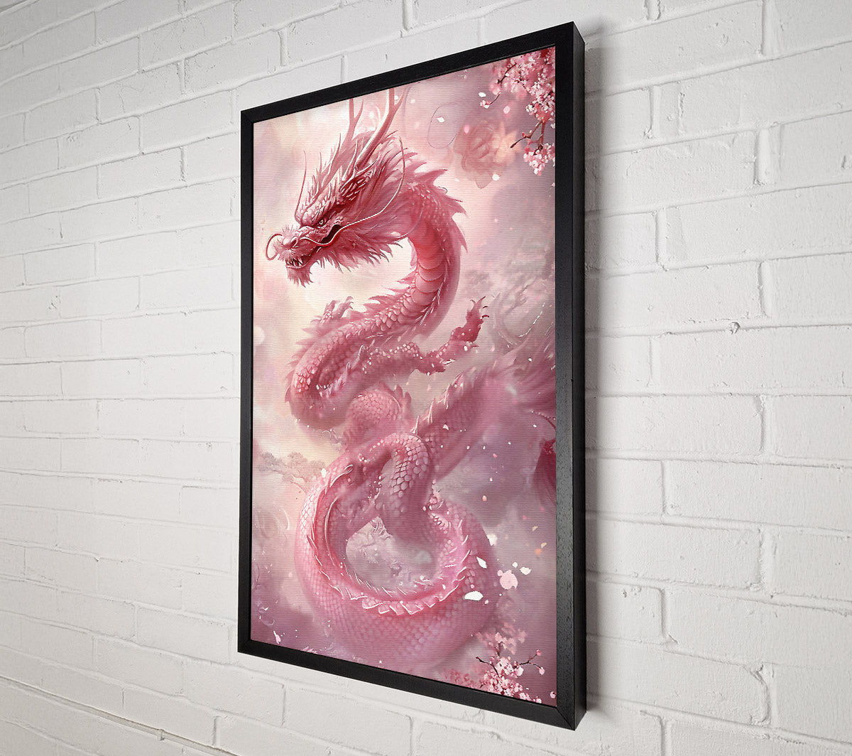 The Pink Chinese Dragon Canvas Wall Art