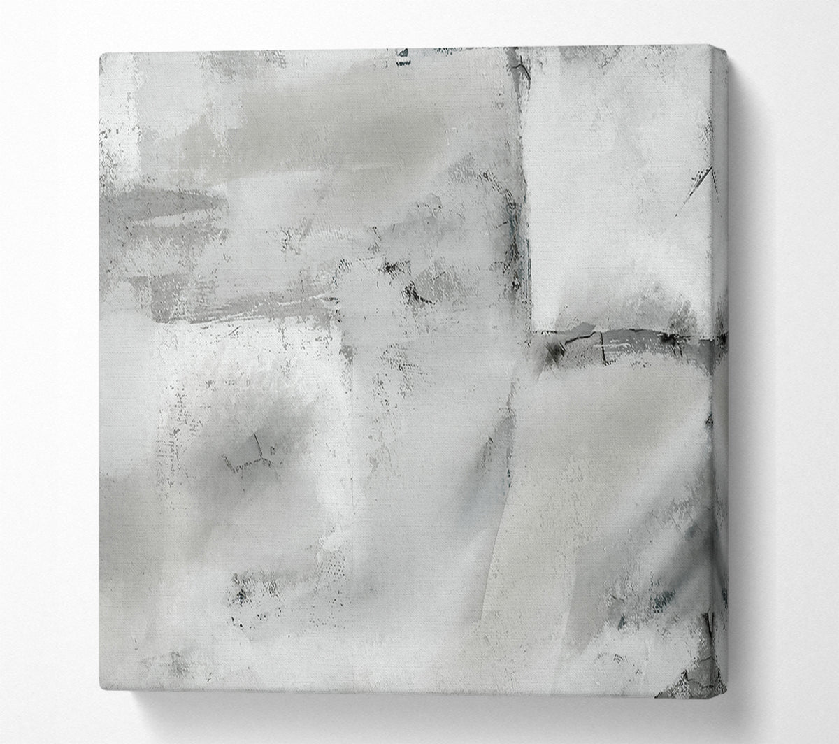 Silver And Grey Abstract Canvas Wall Art