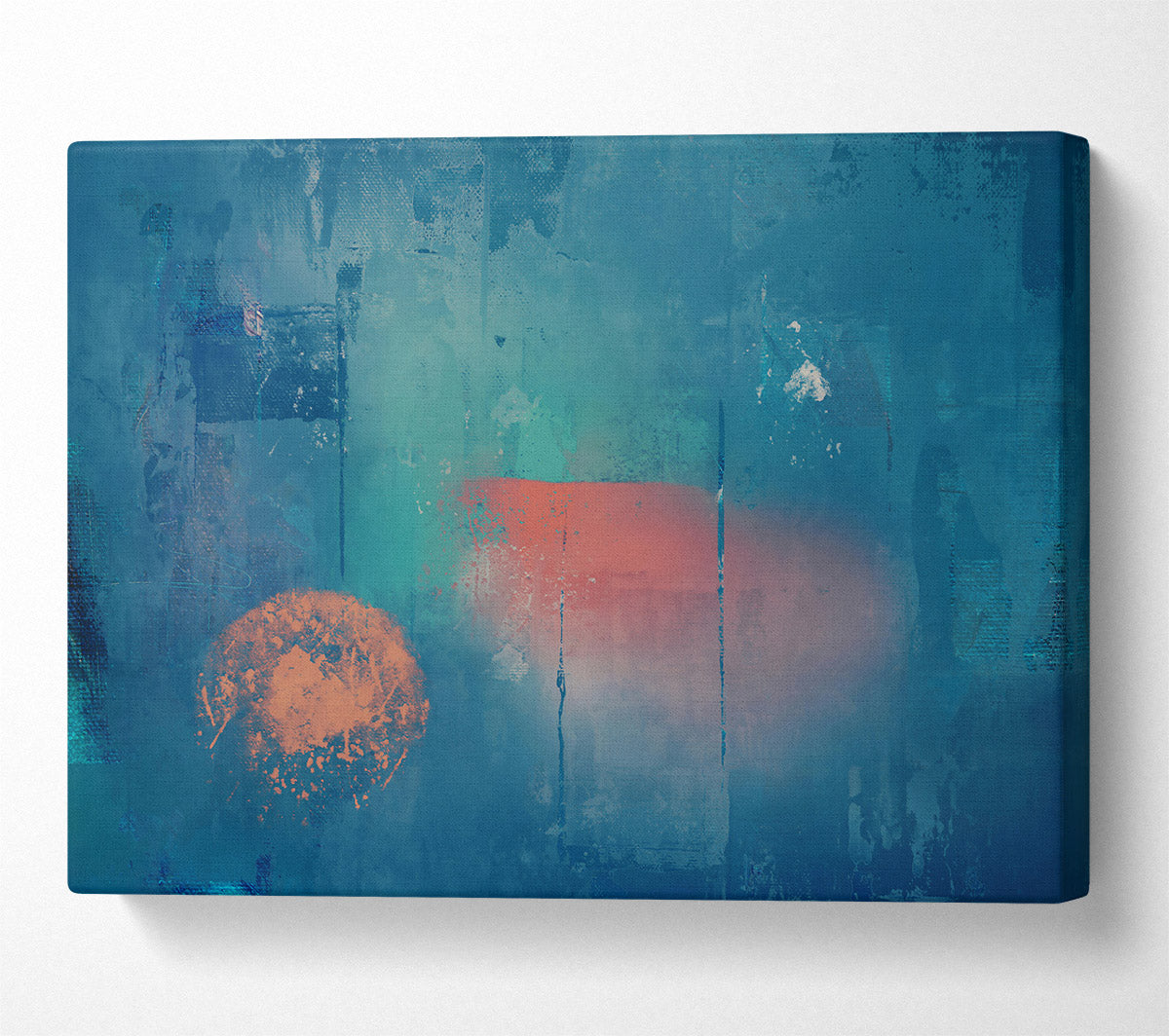 Teal Abstract Strokes Canvas Wall Art