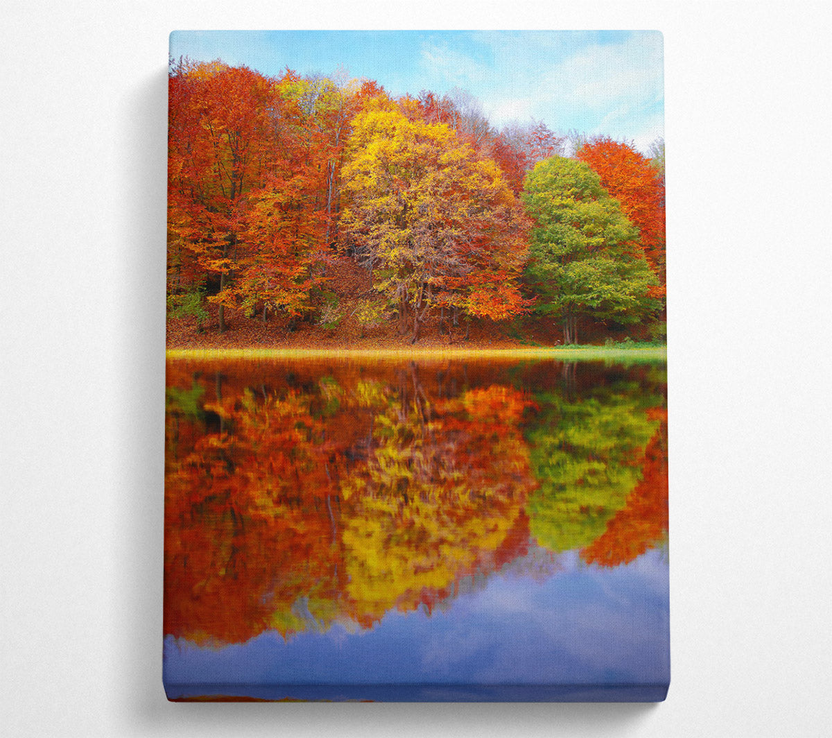 Crimson Autumn Reflection Canvas Print
