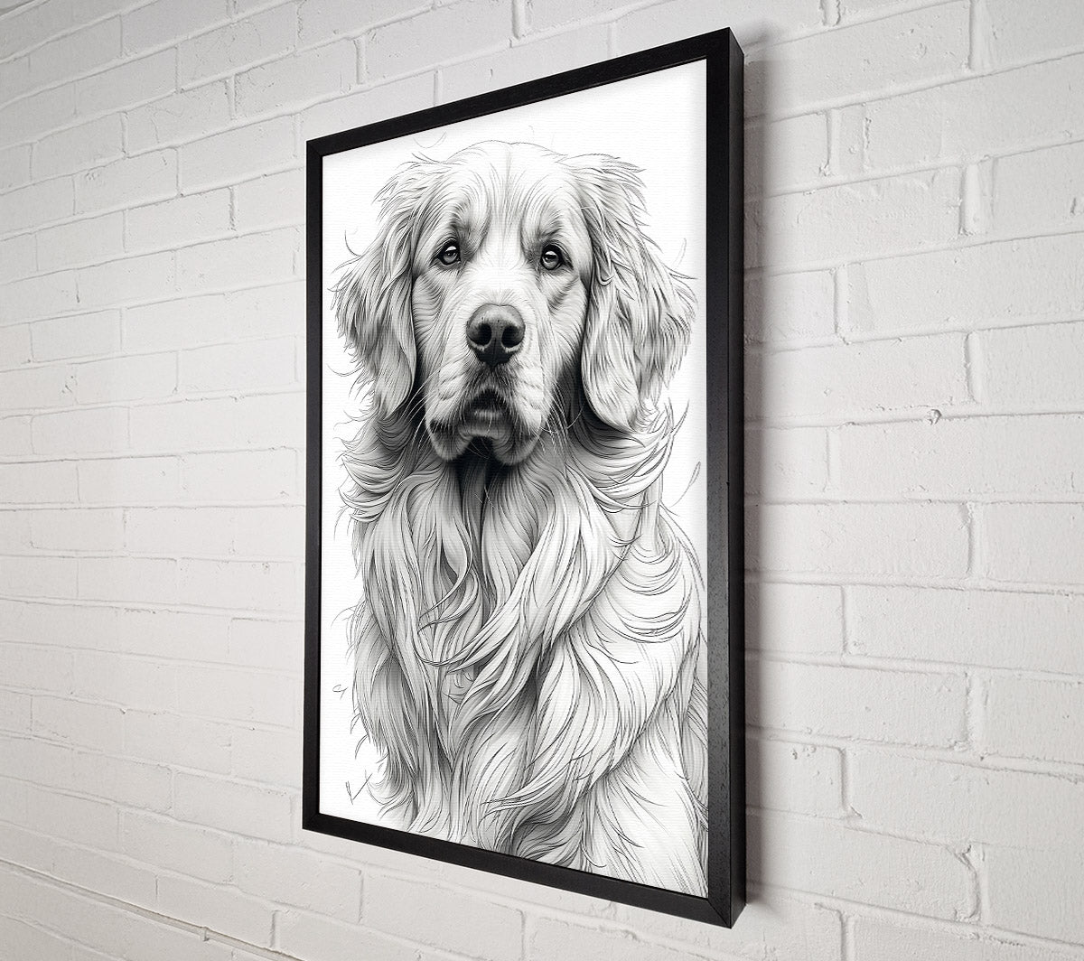 Golden Fur Portrait Canvas Wall Art