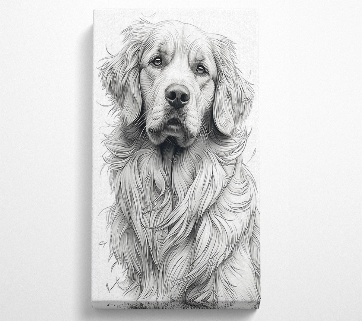 Golden Fur Portrait Canvas Wall Art