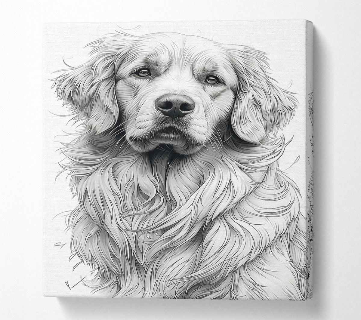 Golden Fur Portrait Canvas Wall Art