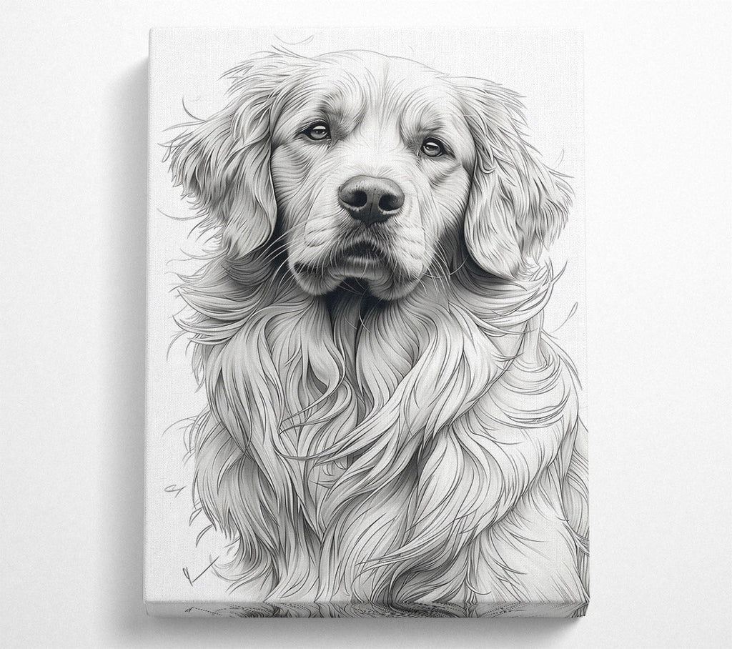 Golden Fur Portrait Canvas Wall Art