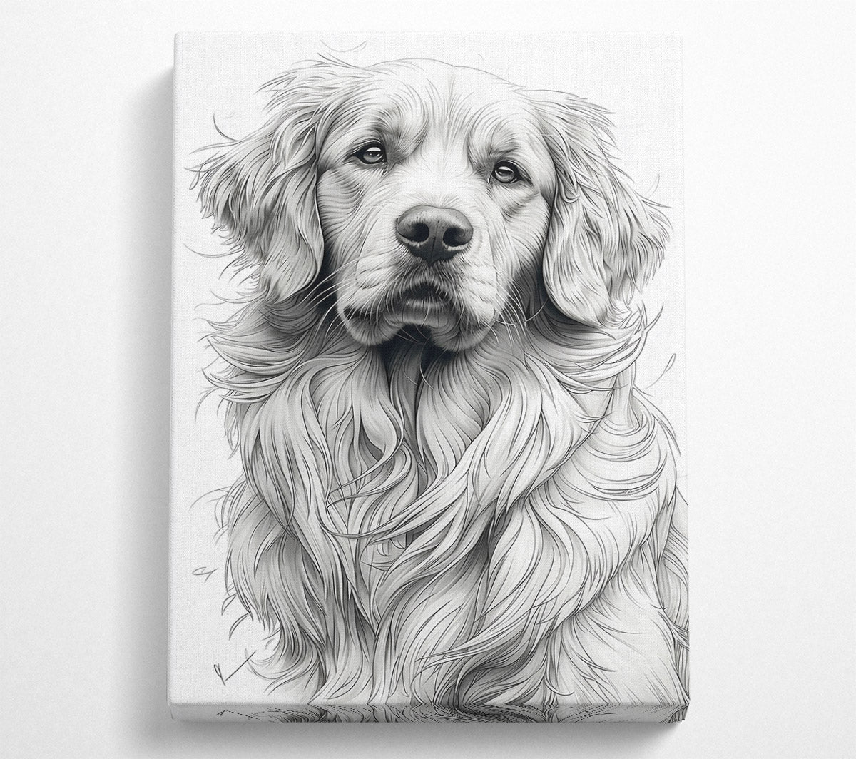 Golden Fur Portrait Canvas Wall Art
