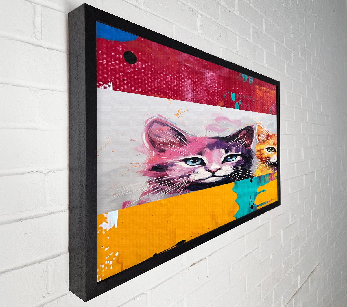 Three Cats Standing Canvas Wall Art