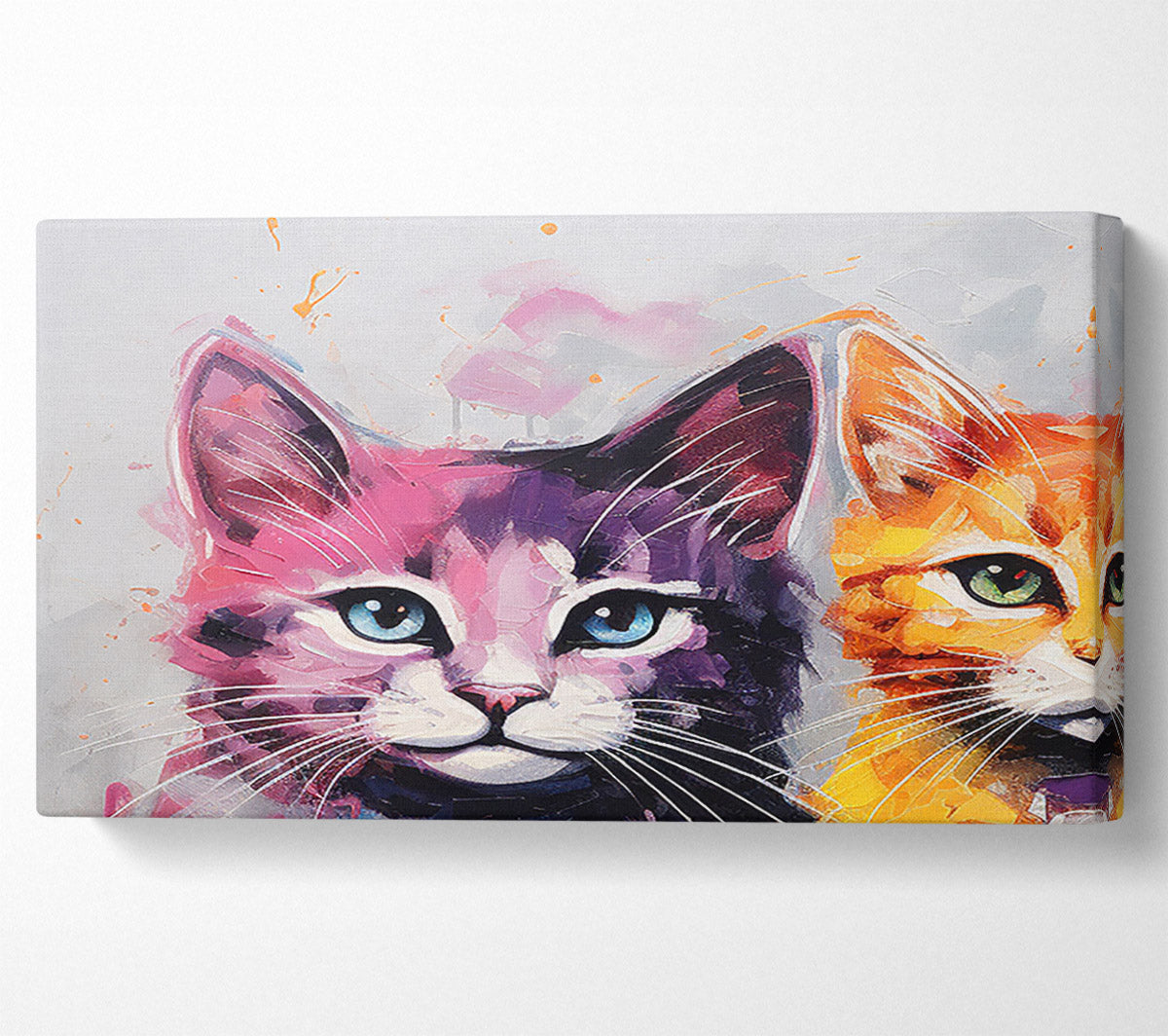 Three Cats Standing Canvas Wall Art