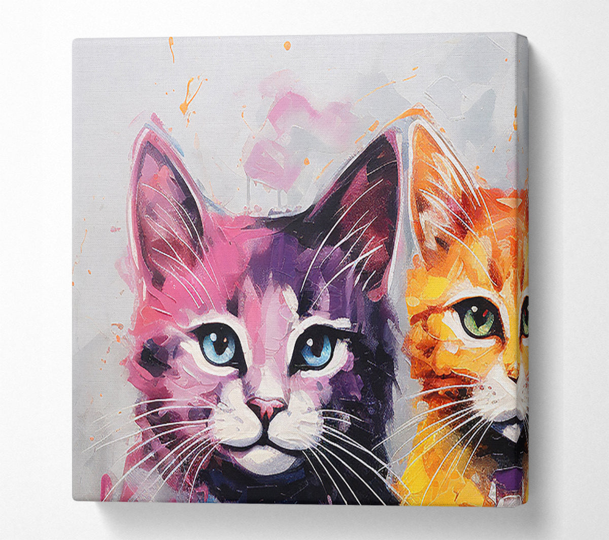 Three Cats Standing Canvas Wall Art