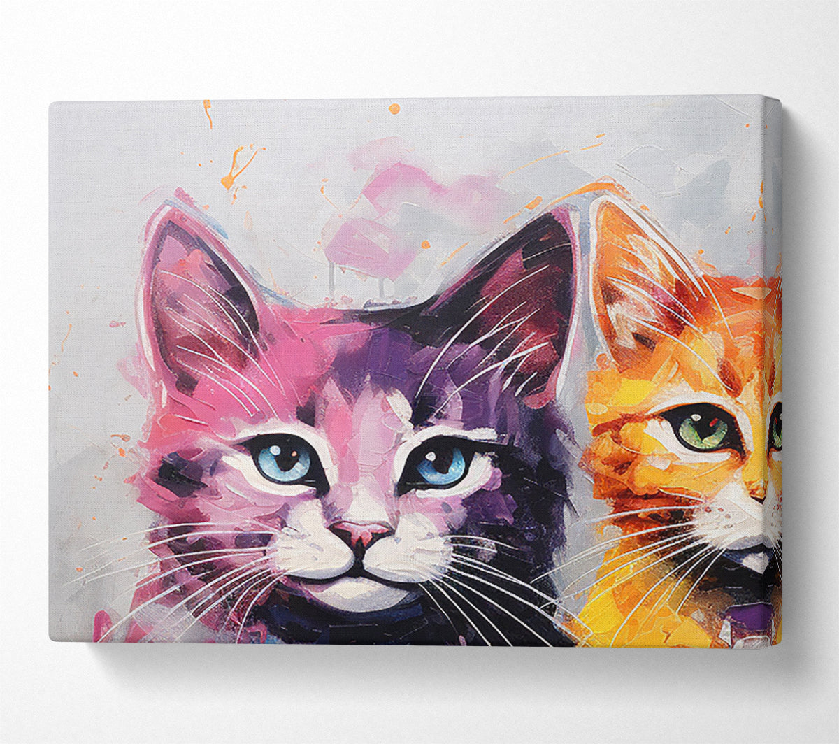 Three Cats Standing Canvas Wall Art