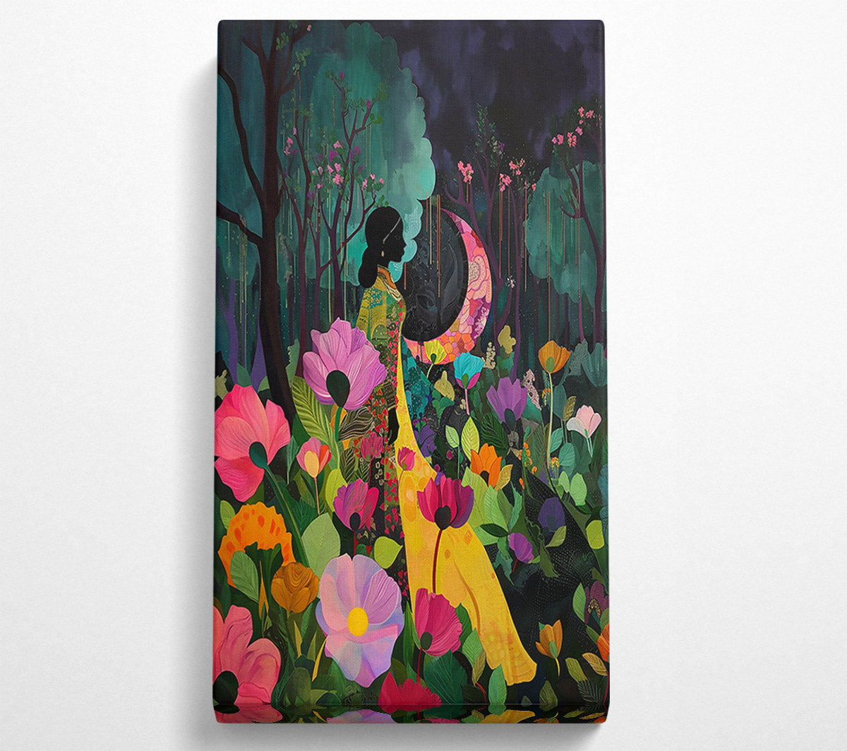 Yellow Moonlight Garden Canvas Wall Art