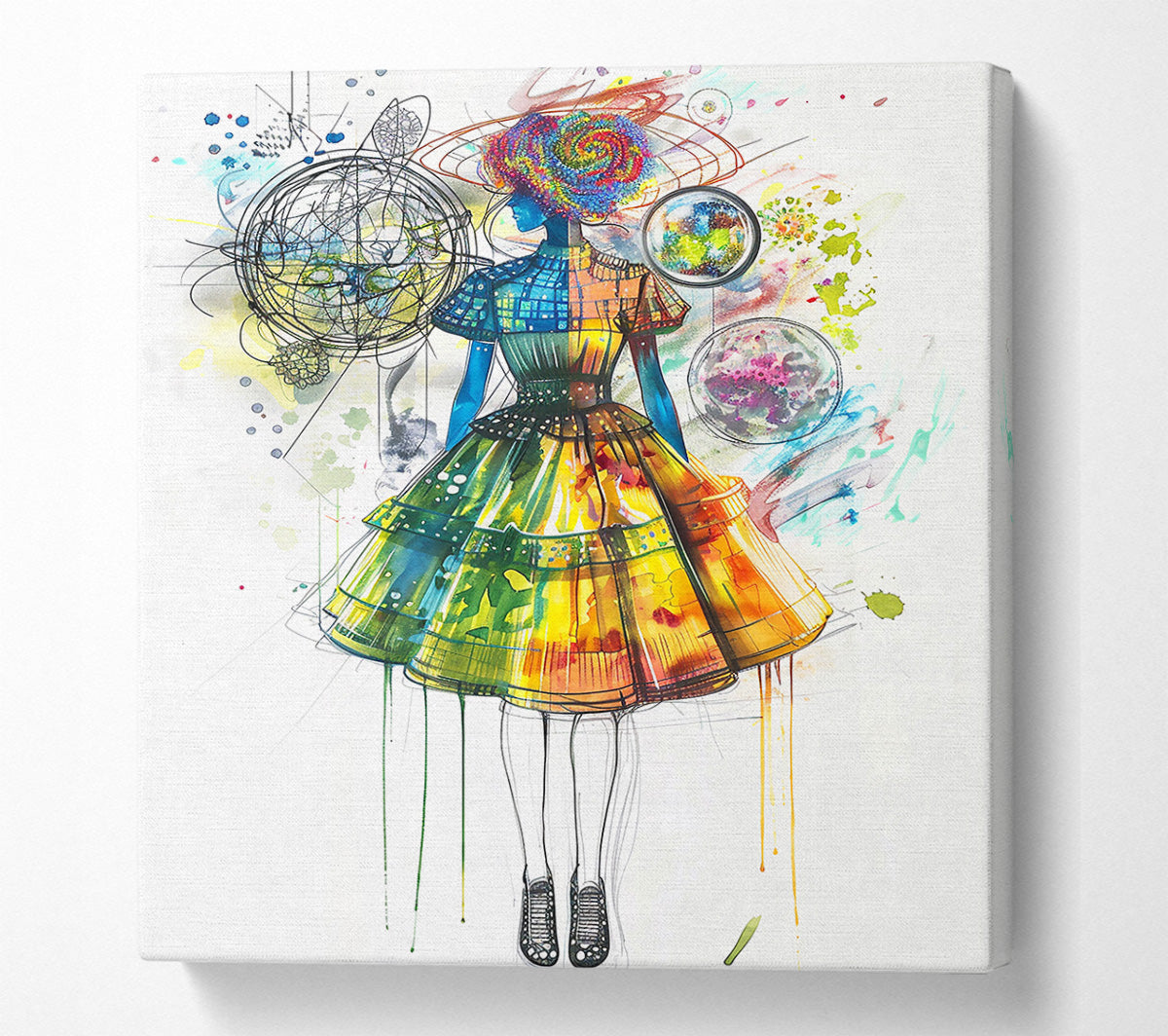 Yellow Daydream Dress Canvas Wall Art