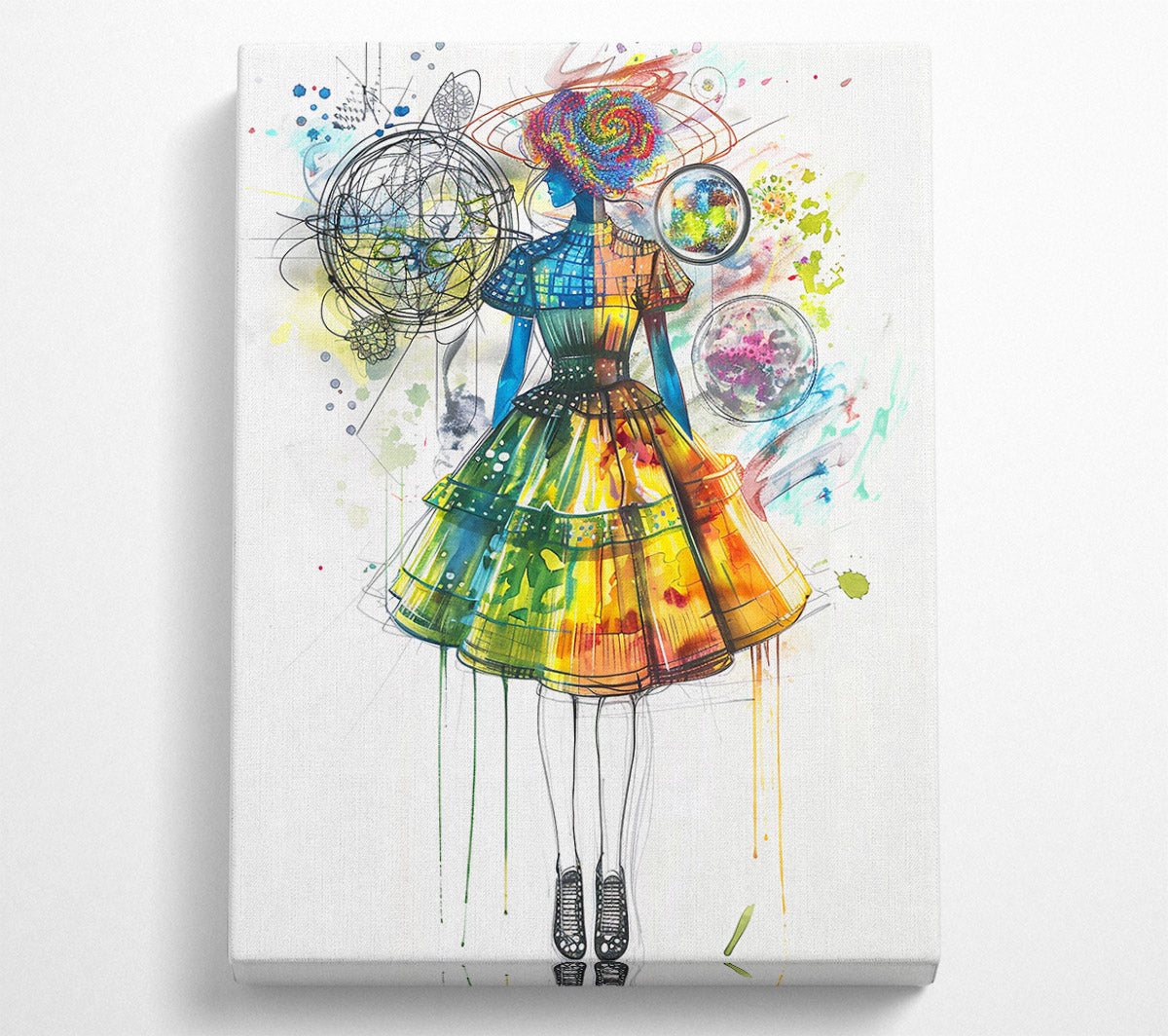 Yellow Daydream Dress Canvas Wall Art