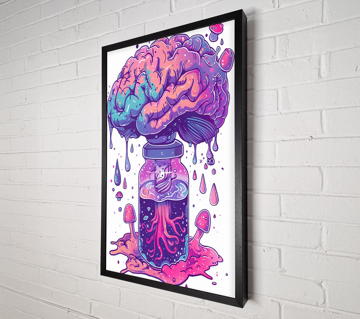Pink Cosmic Brain Jar Canvas Wall Art