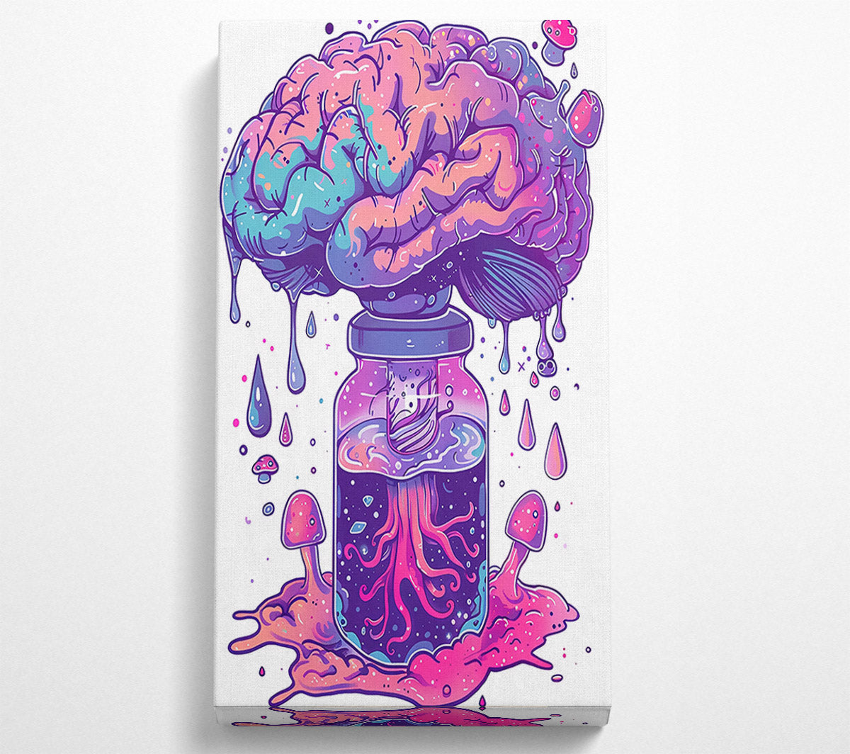 Pink Cosmic Brain Jar Canvas Wall Art