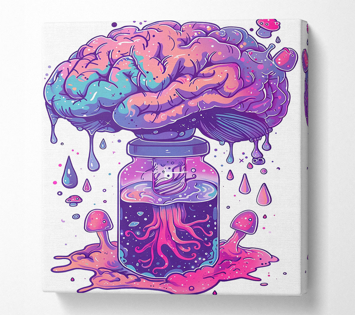 Pink Cosmic Brain Jar Canvas Wall Art