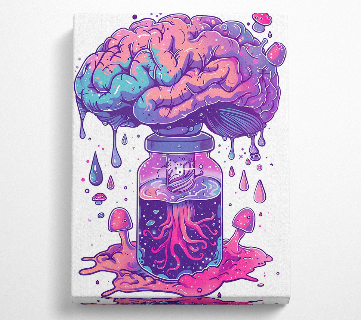 Pink Cosmic Brain Jar Canvas Wall Art