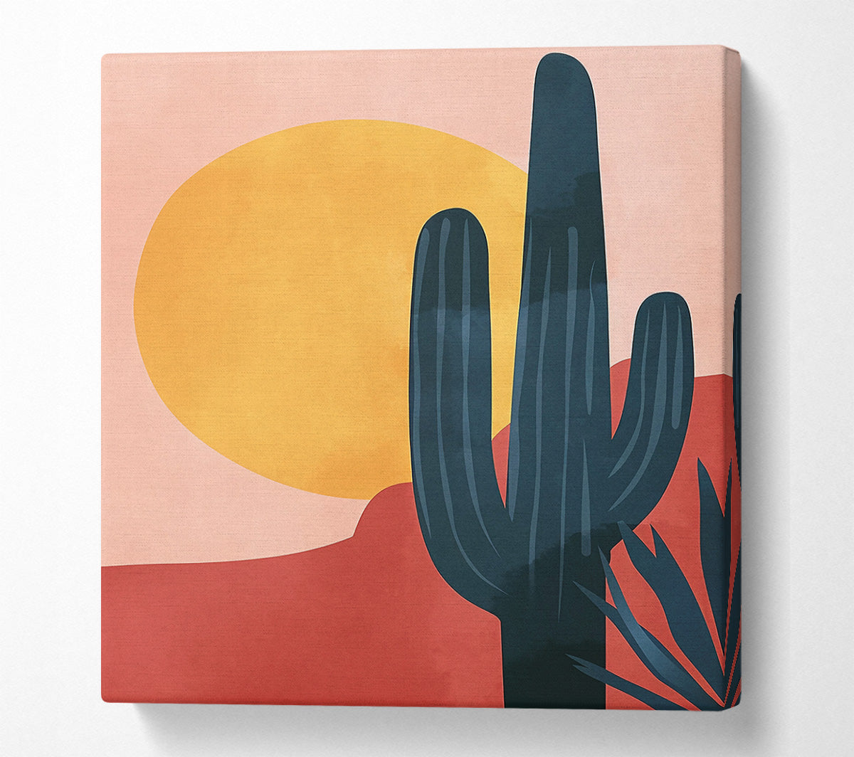 Yellow Desert Sunset Canvas Wall Art