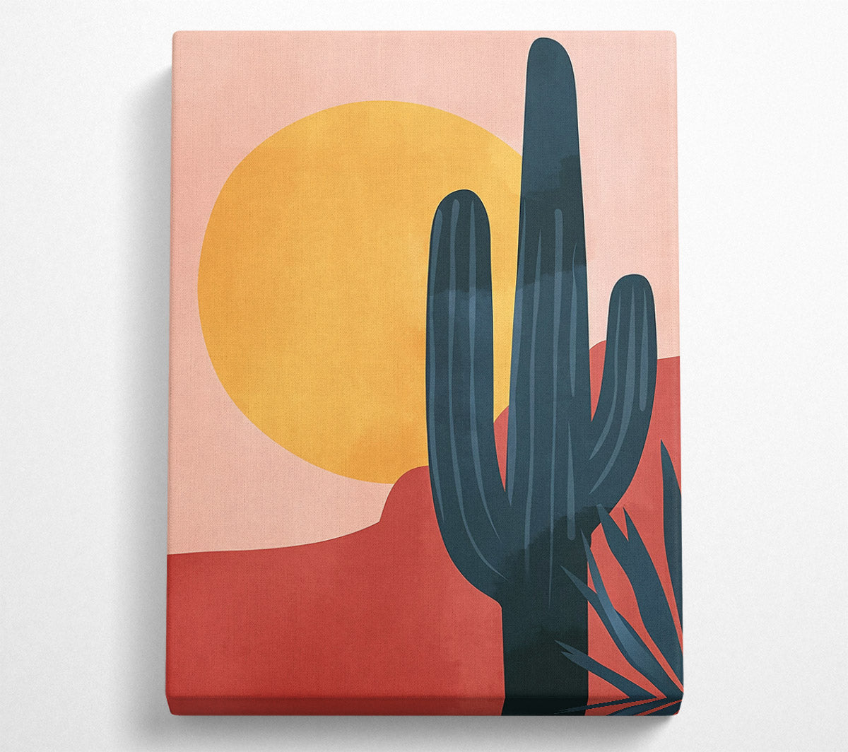 Yellow Desert Sunset Canvas Wall Art