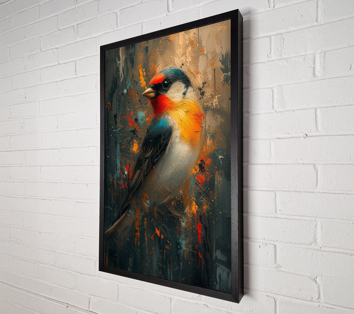 Red-Winged Abstract Bird Canvas Wall Art