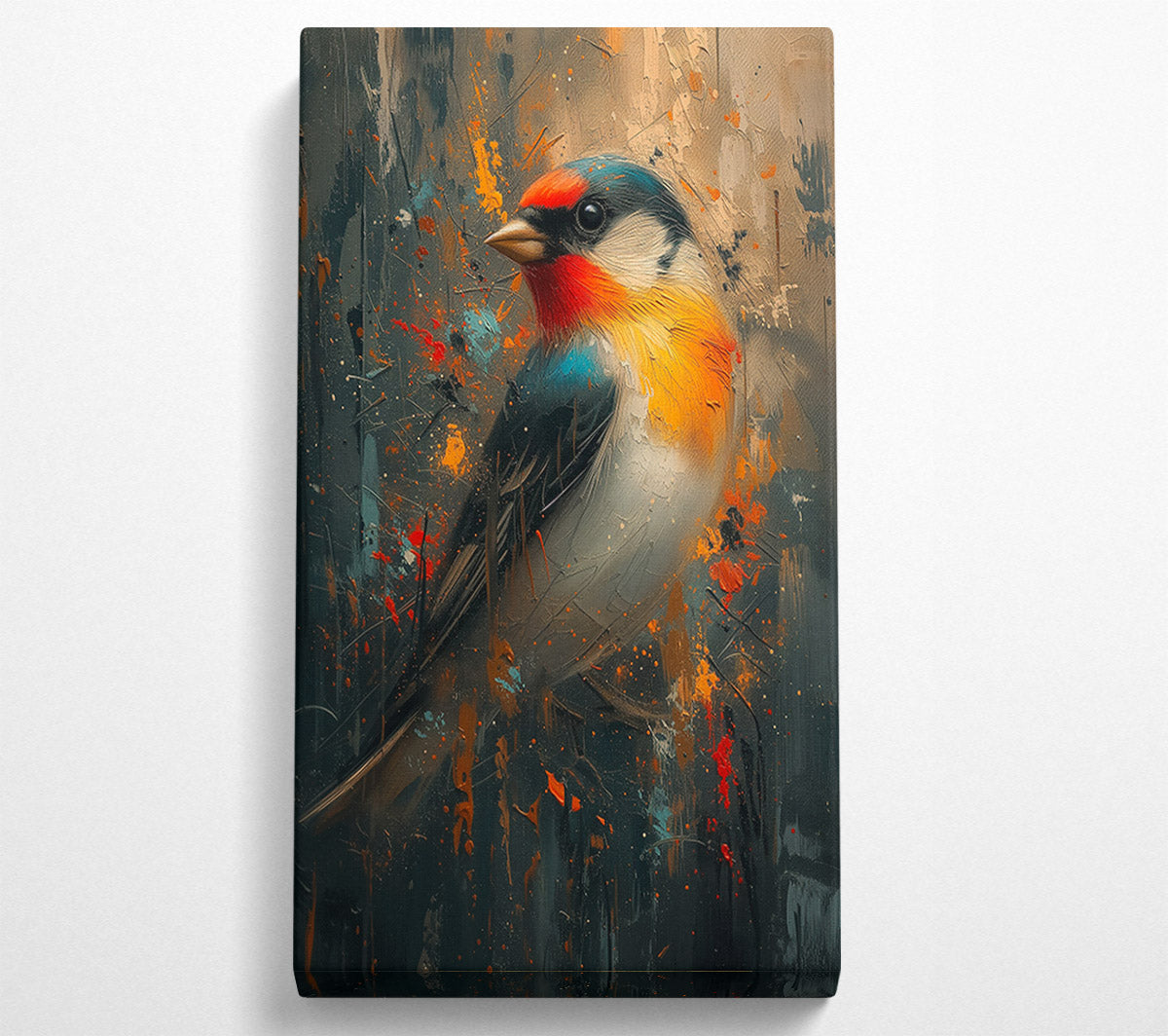 Red-Winged Abstract Bird Canvas Wall Art