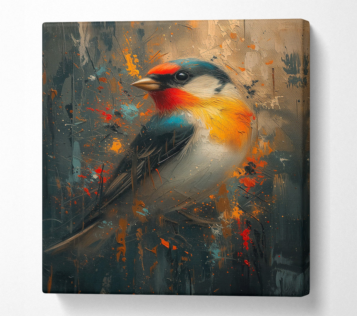Red-Winged Abstract Bird Canvas Wall Art