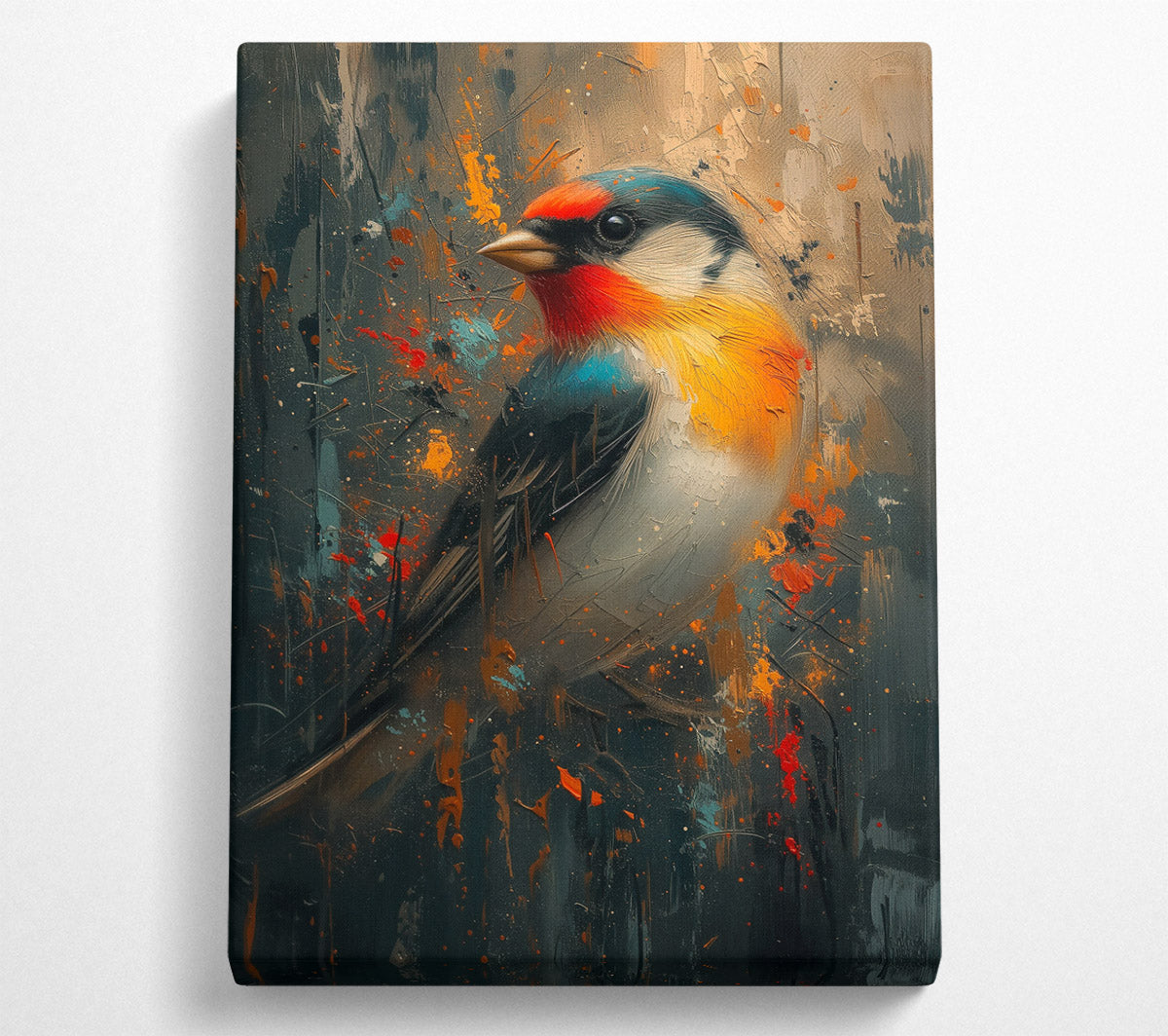 Red-Winged Abstract Bird Canvas Wall Art