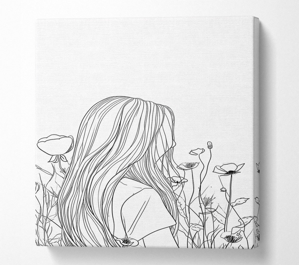 White Poppy Dreams Canvas Wall Art
