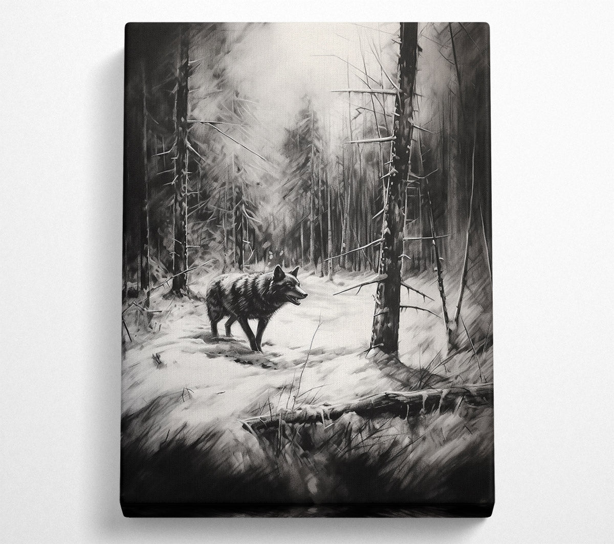 White Shadows, Lone Wolf Canvas Wall Art