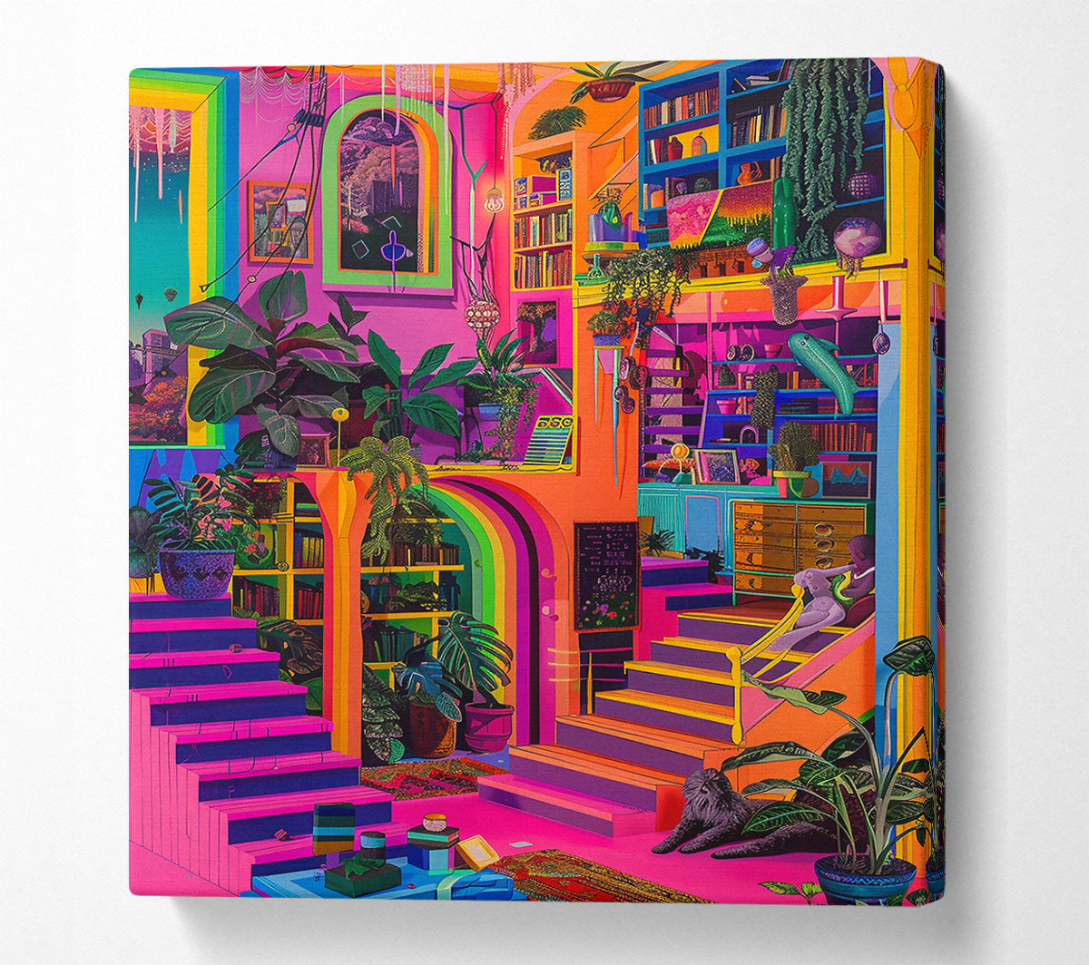 Pink Garden Ascent Canvas Wall Art