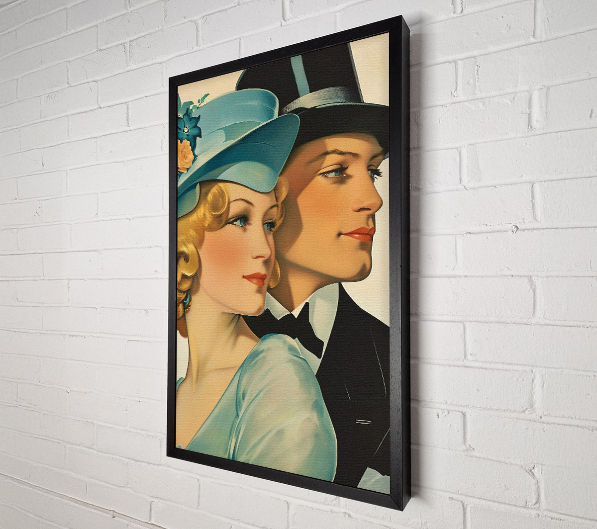 Vintage Couple Canvas Wall Art