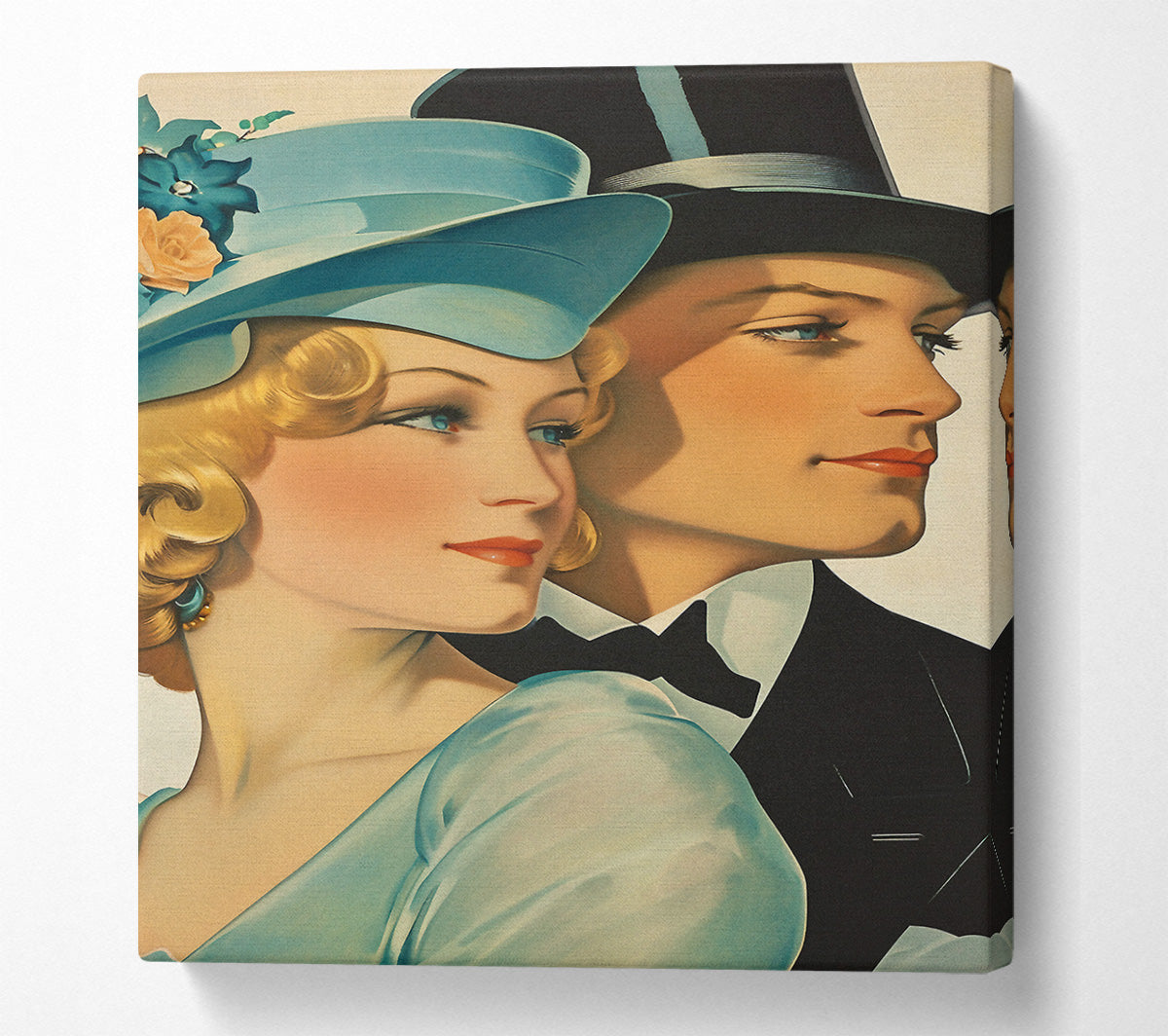 Vintage Couple Canvas Wall Art