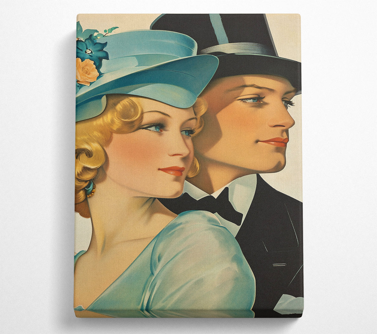 Vintage Couple Canvas Wall Art