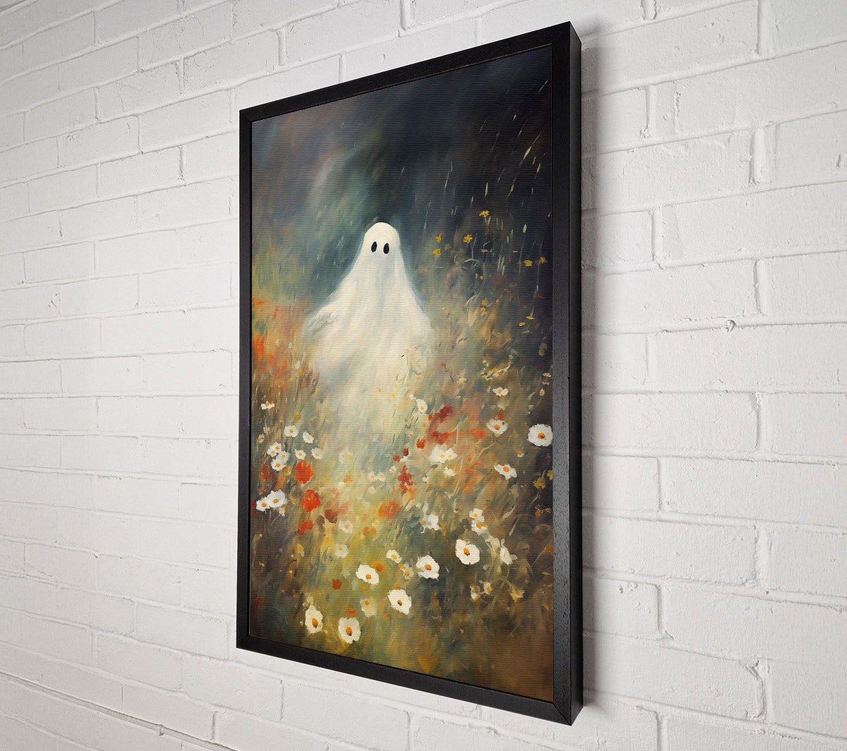 White Ghost In Bloom Canvas Wall Art