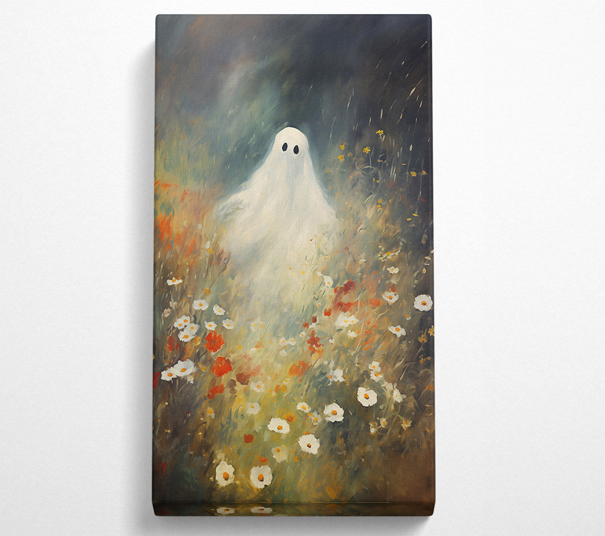 White Ghost In Bloom Canvas Wall Art