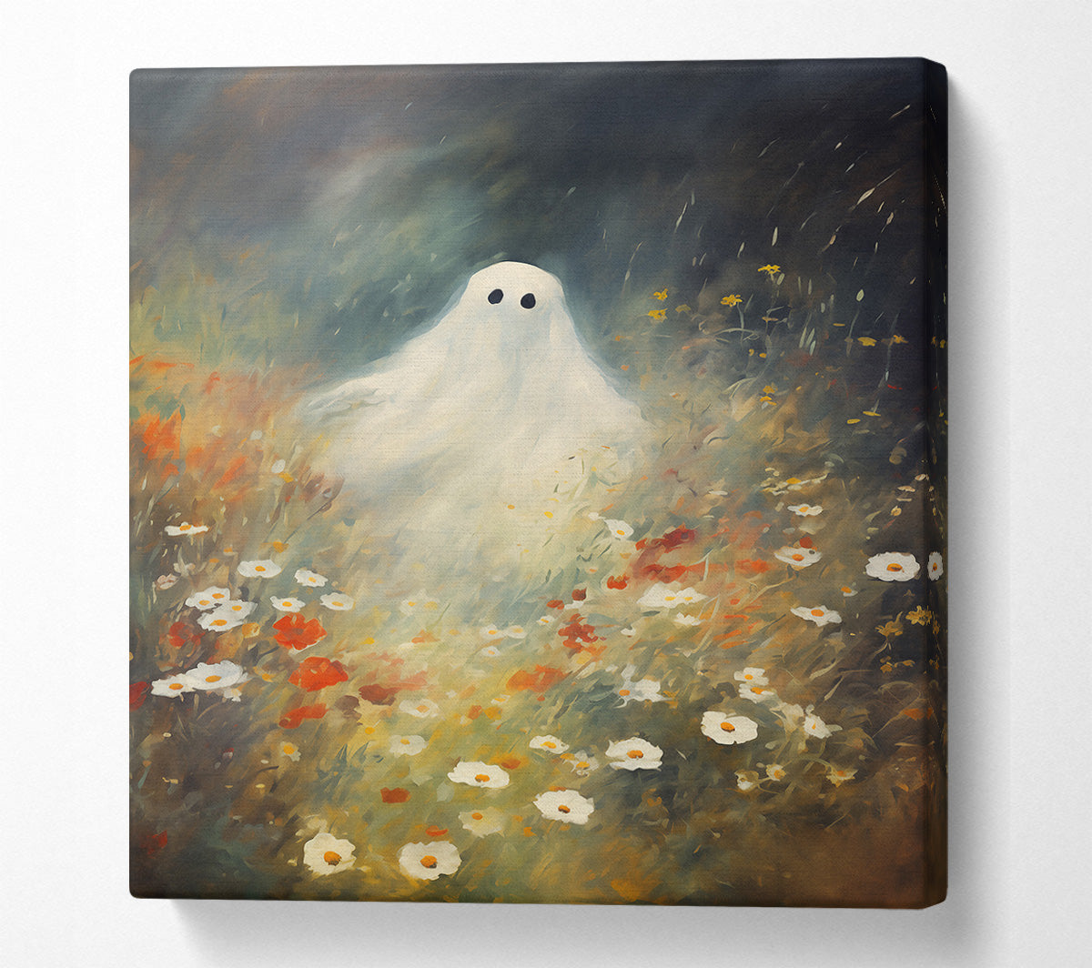 White Ghost In Bloom Canvas Wall Art