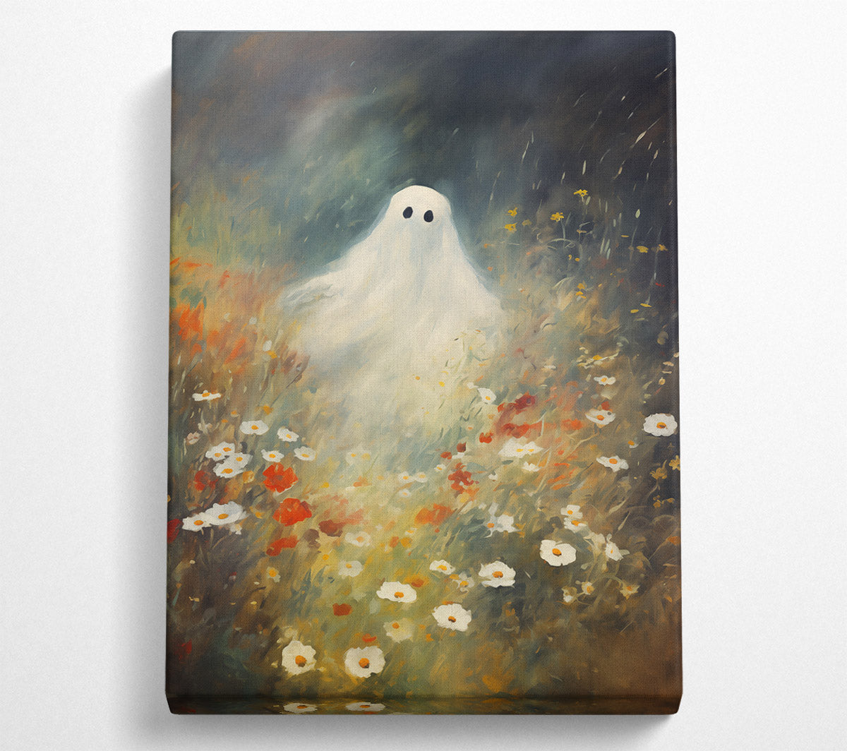 White Ghost In Bloom Canvas Wall Art