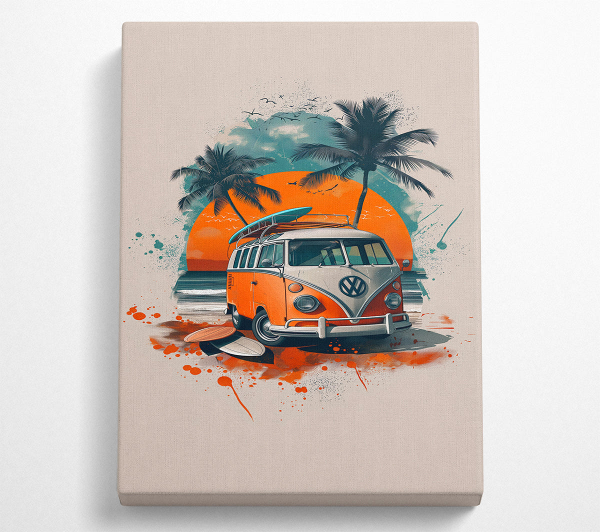 Vw Camper Holiday Canvas Wall Art