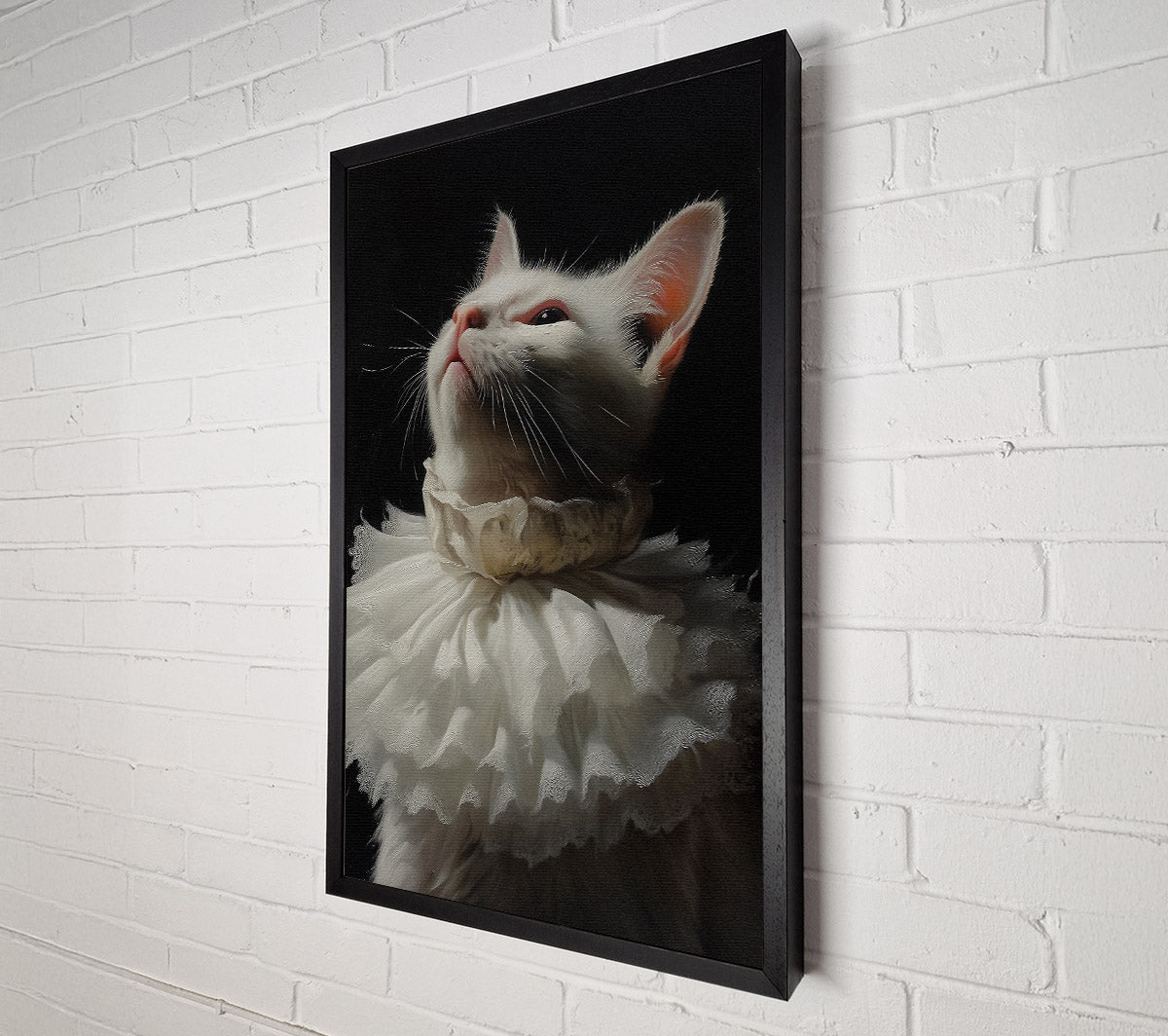 White Cat Canvas Wall Art