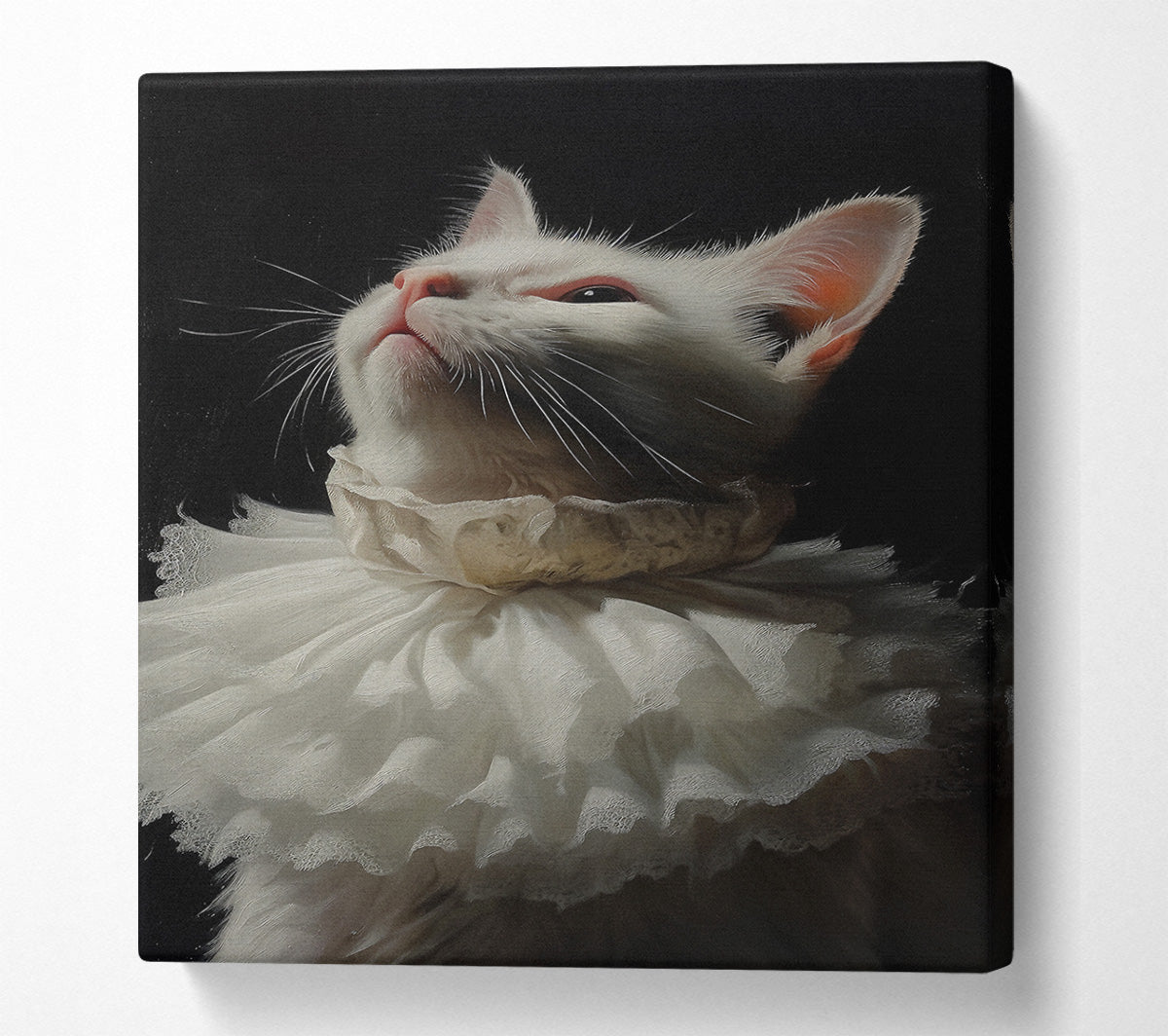 White Cat Canvas Wall Art