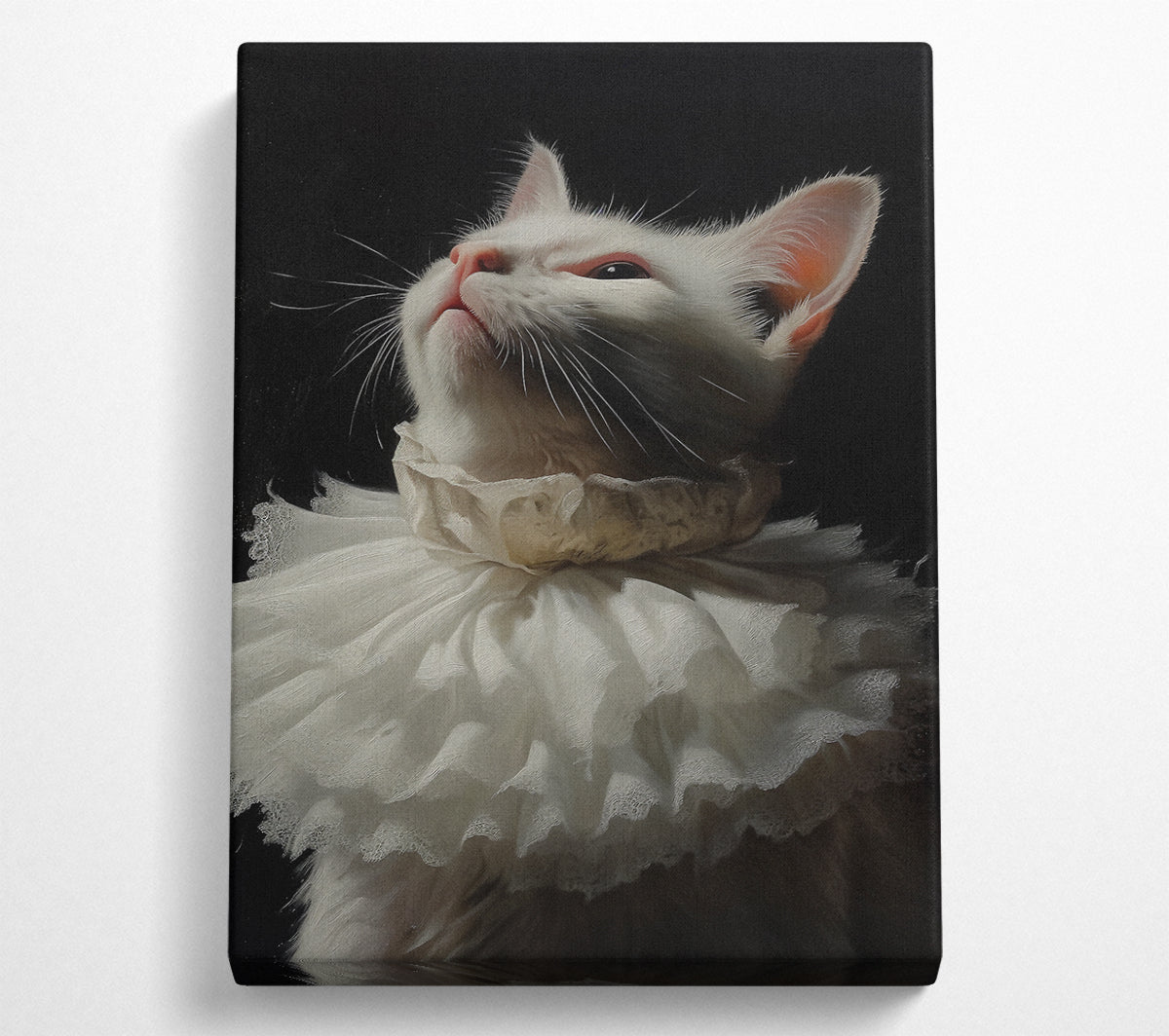 White Cat Canvas Wall Art