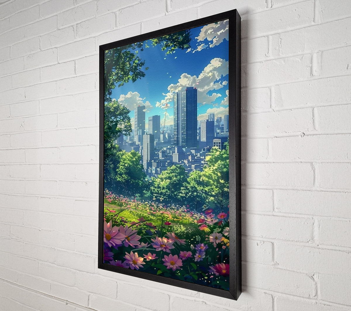 Pink City Bloom Canvas Wall Art