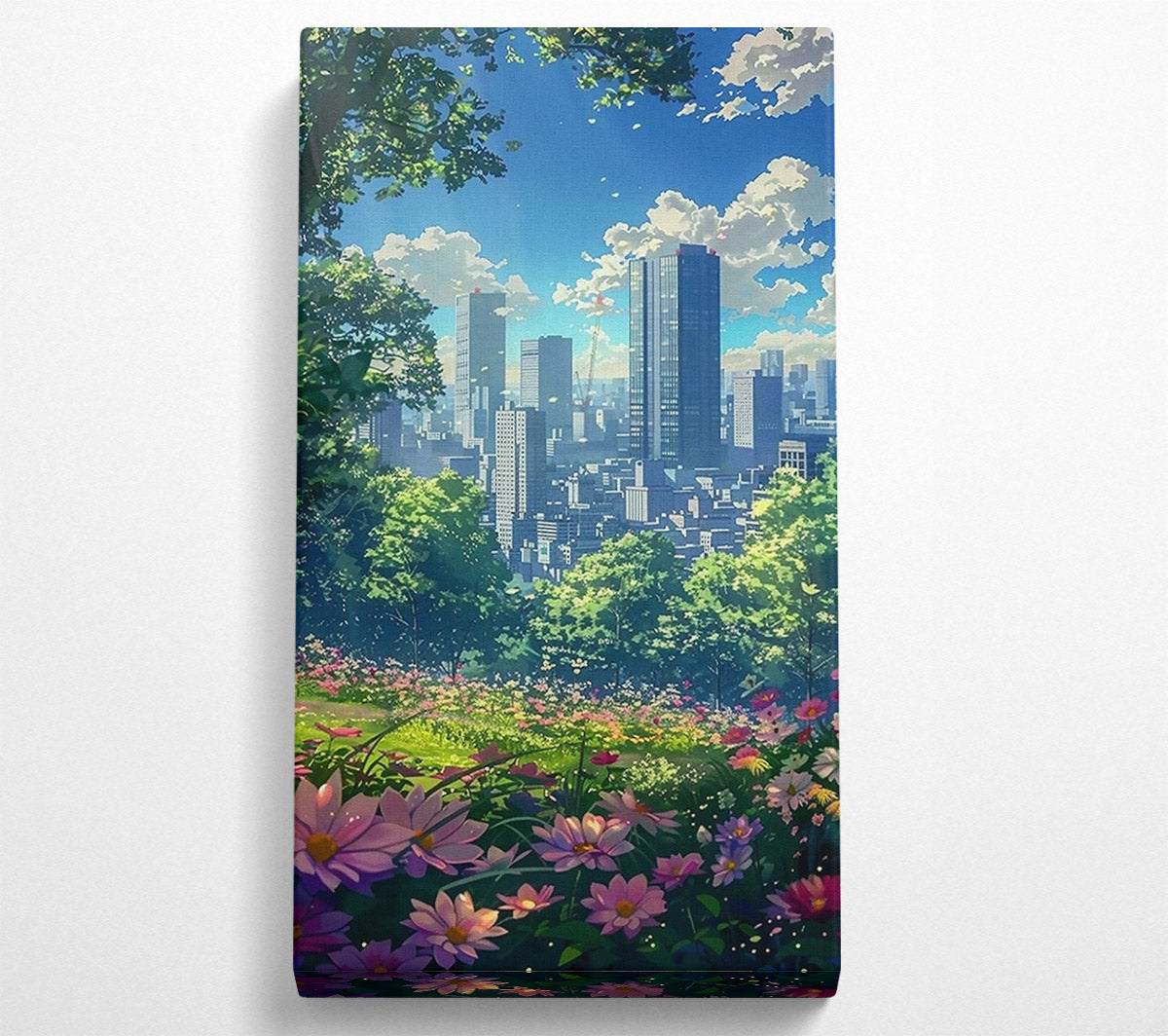 Pink City Bloom Canvas Wall Art